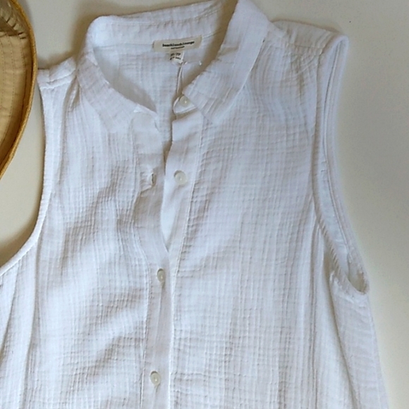 White Beach Coverup Sundress Swim Cover Flouncy  Size XS - Picture 2 of 7